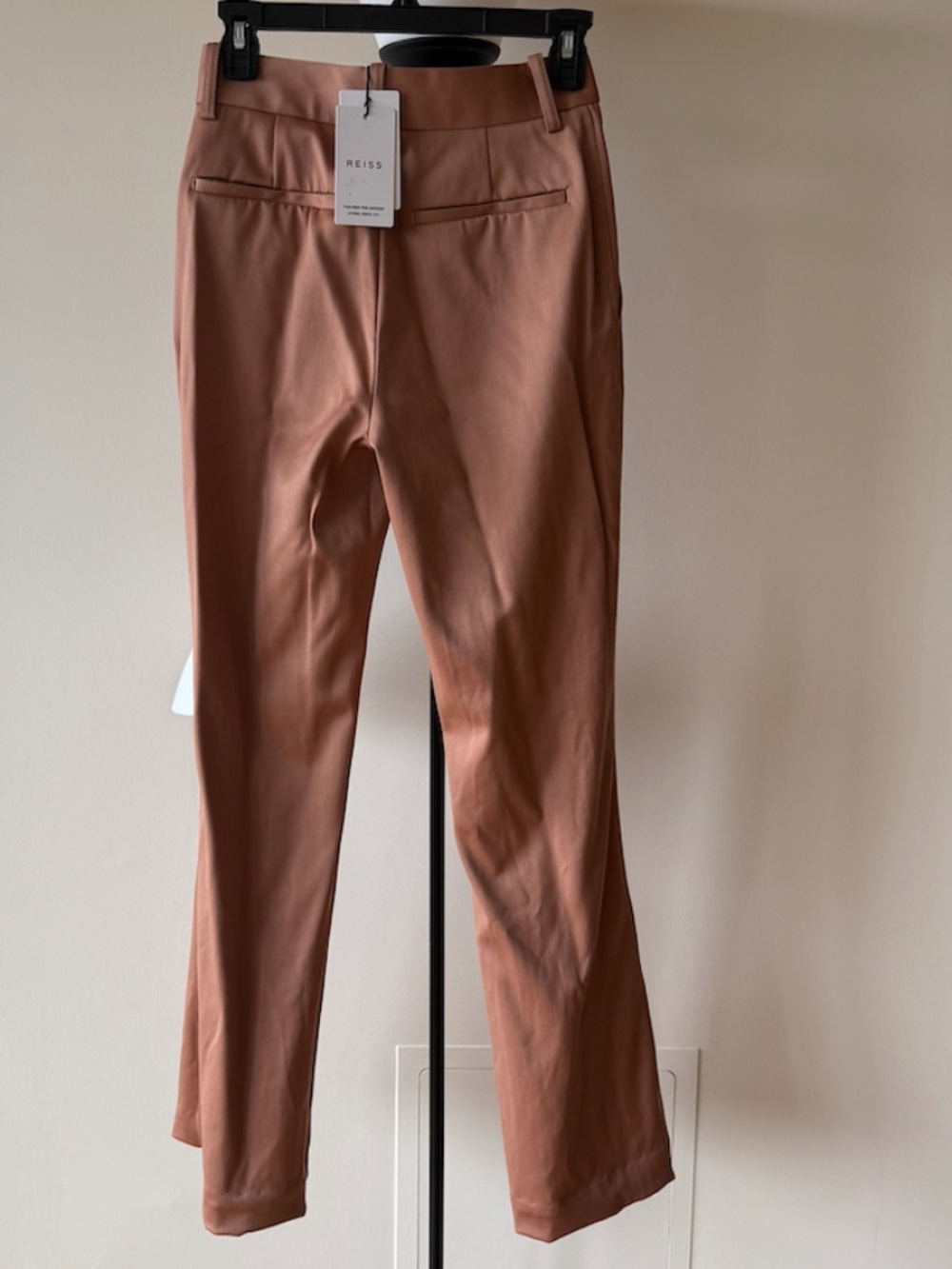 NWT REISS Stretch-Wool Luna Flair Trousers - Rose - Picture 8 of 14